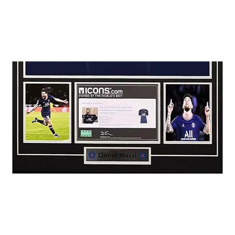 Huayitaojin Large Paris Front Sign Blue Fan Edition Jersey ICONS Certificate Framed 103x73cm Football Fan Supply Men's-3