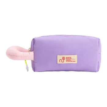 Bromen Nylon Cable Storage Bag Unisex Purple/Cyan White Metallic Accented