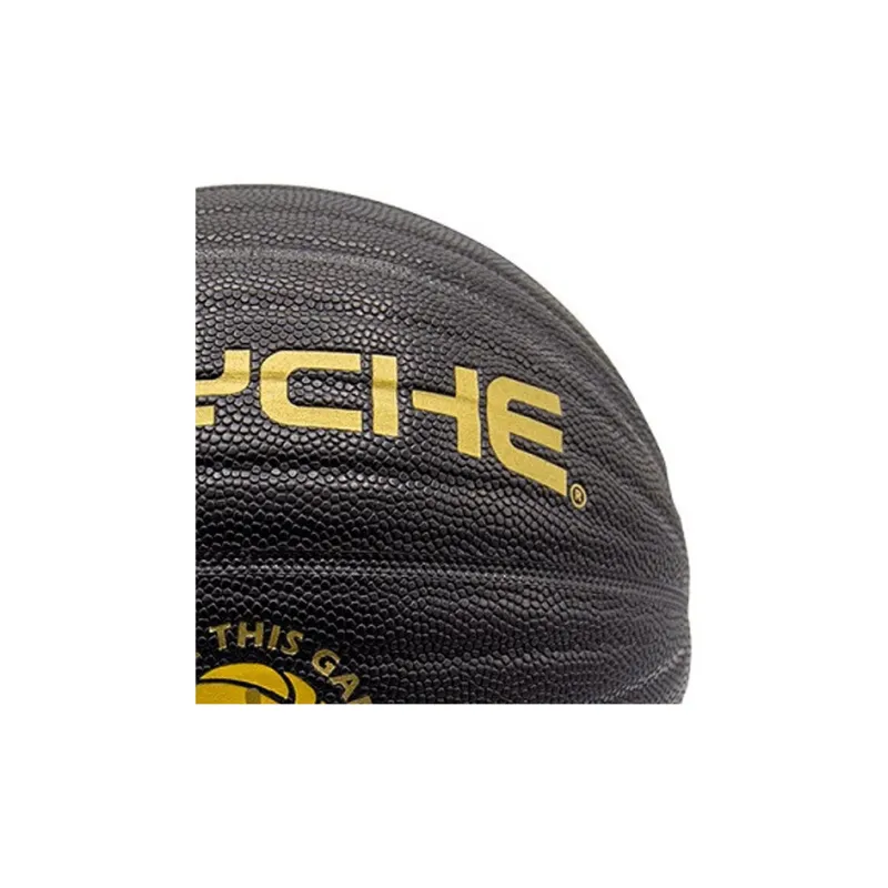 PSYCHE Microfiber Leather Basketball Black Yellow Size 7 Training Unisex-2