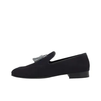 MANOLO BLAHNIK Chester Loafers 1cm Men's Black Blue