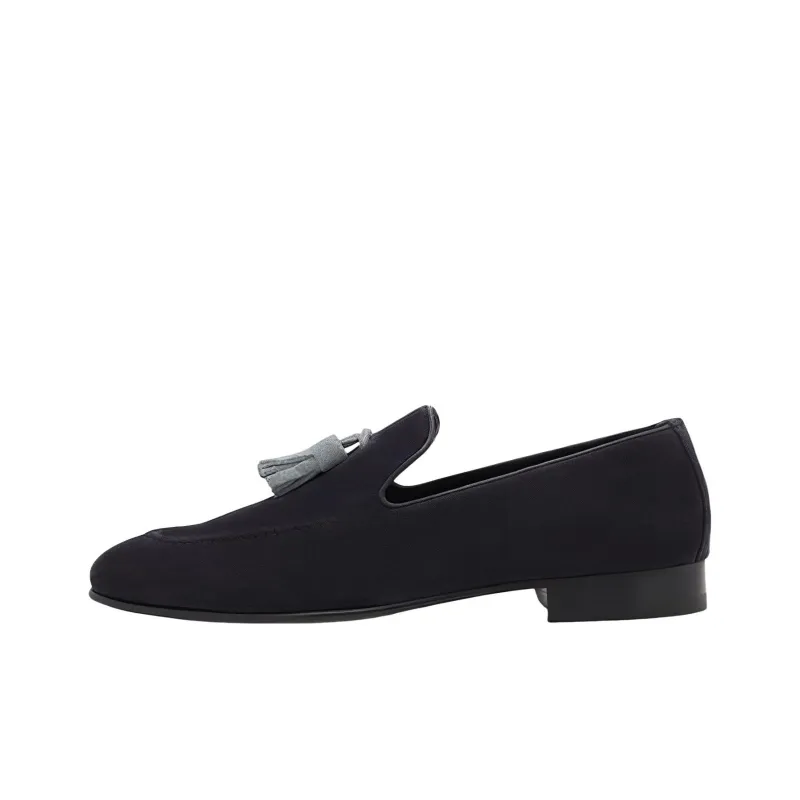 MANOLO BLAHNIK Chester Loafers 1cm Men's Black Blue-0