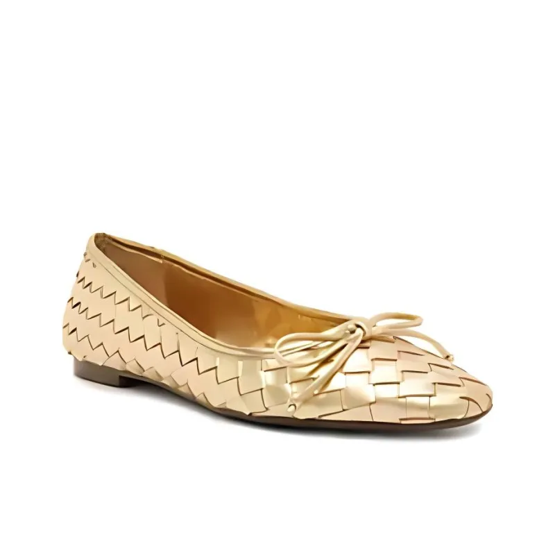 Schutz Arissa Metallic Ballerina Shoes-3