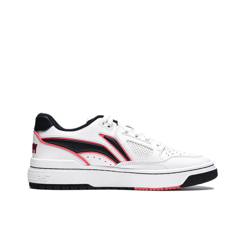 LiNing Rookie Non slip Lightweight Low Top Skateboard Shoes Unisex Standard White Guangdong Blue-1