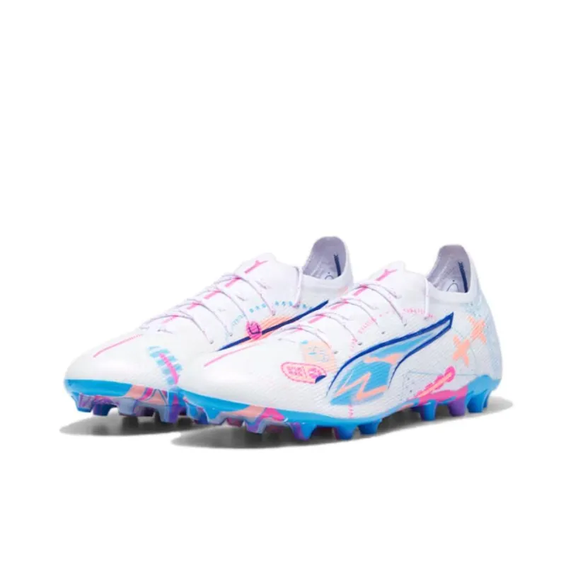 PUMA Ultra 5 MG Rubber Short Studs Soccer Shoes Unisex White-2