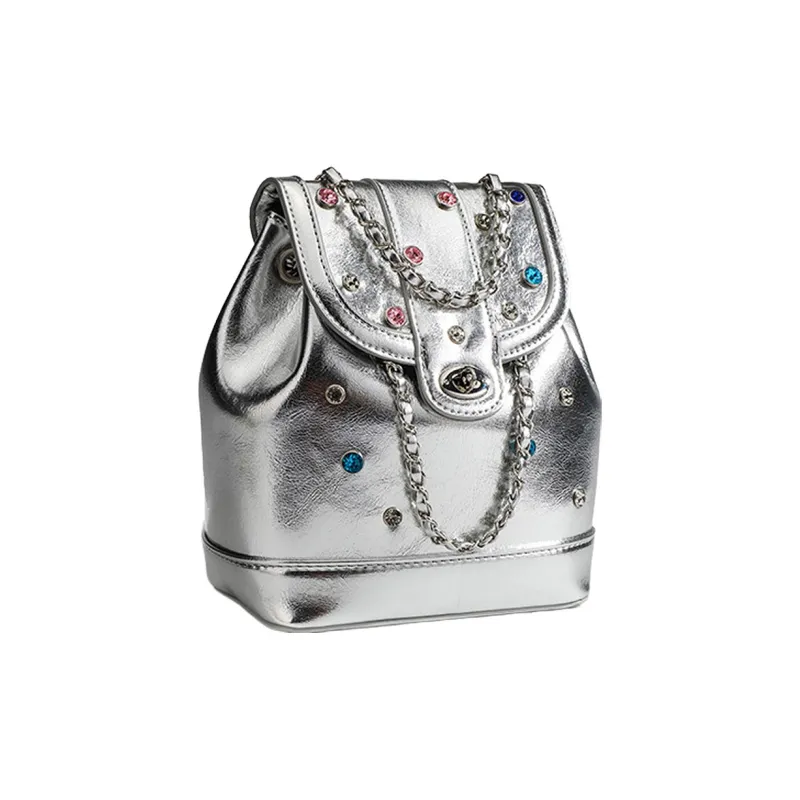NATTY PU Backpack Regular Women's Silver-2