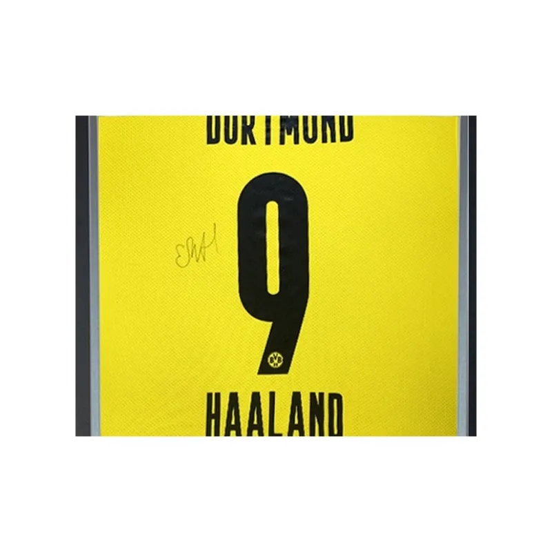 Three For 20-21 Borussia Dortmund Team Erling Haaland Signed Soccer Apparel Jersey With SA Certificate-2