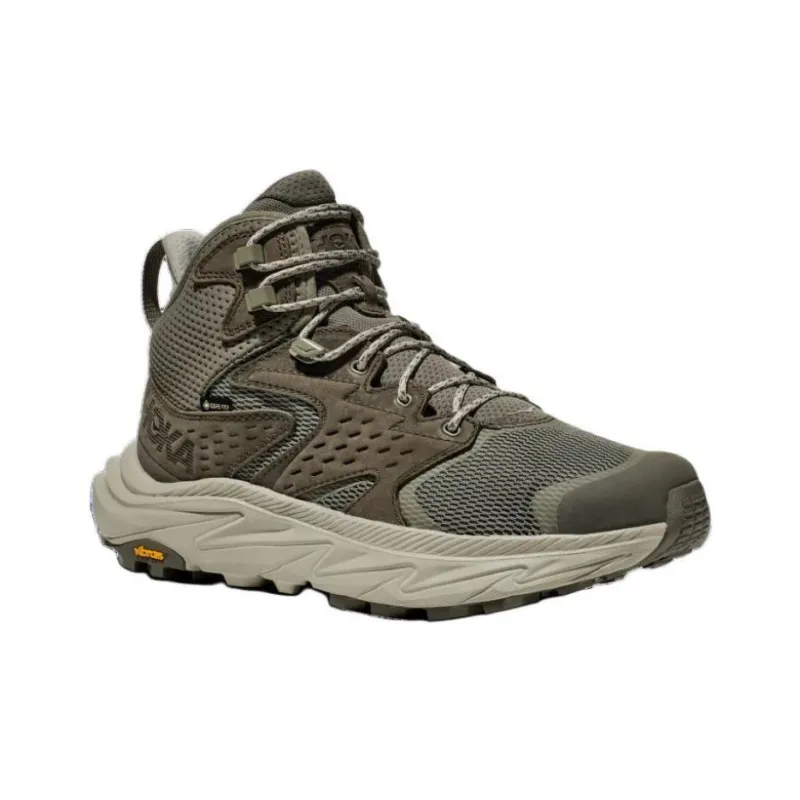 HOKA ONE ONE Anti-Slip Wear-Resistant High-Top Hiking Shoes Men's Green-2