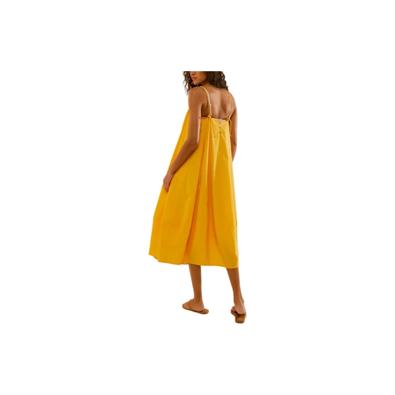 FREE PEOPLE Struttin' Midi Dress Slip Dresses Women's Citrus Avenue/Orange-1