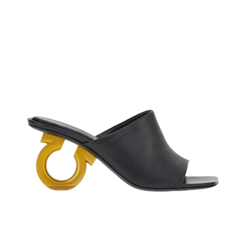 FERRAGAMO Sculpted-logo-heel Mules-1