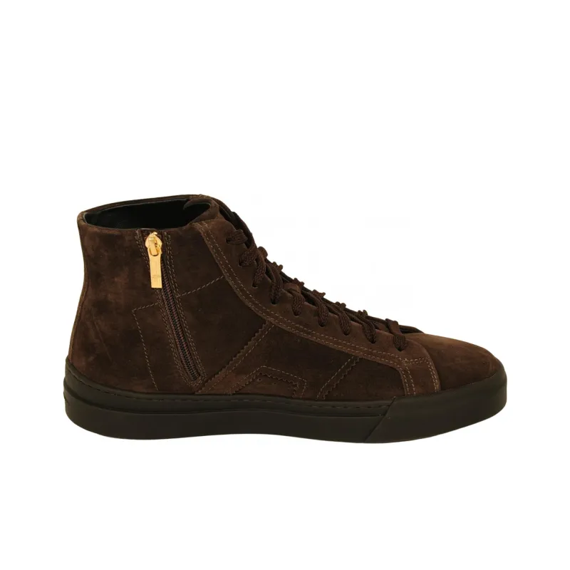 Santoni Juan High-Top Skateboard Shoes Men's Brown-1