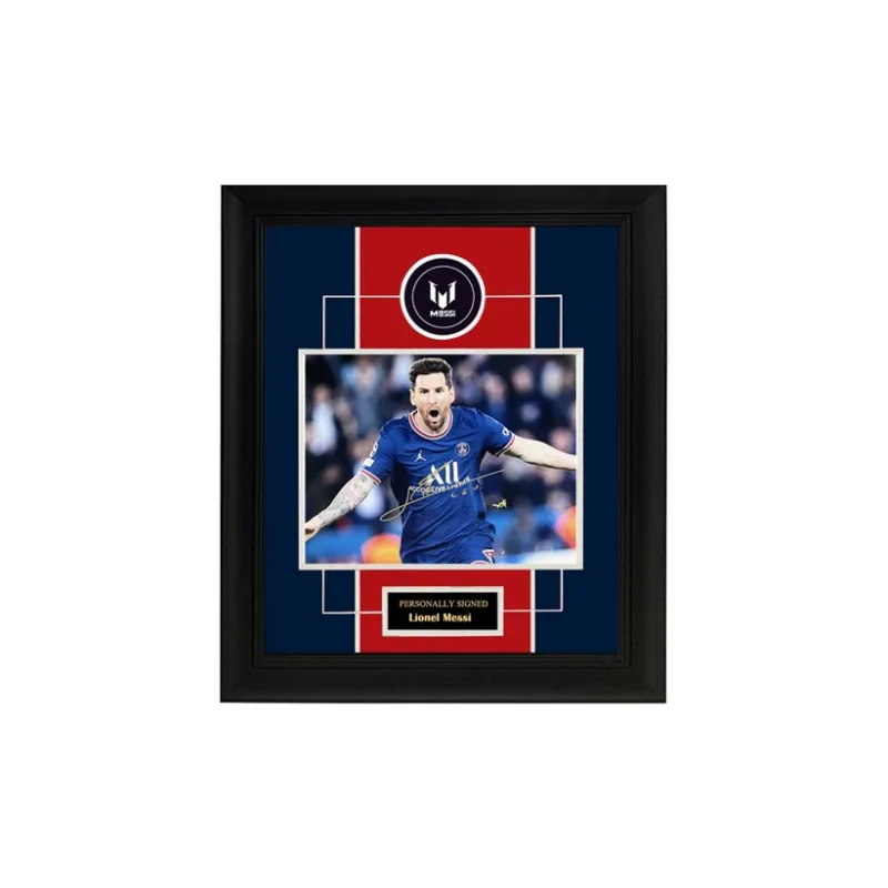 Three For Collection Messi Signed Photo Framed Included SA Certificate Paris Saint-Germain PSG-1