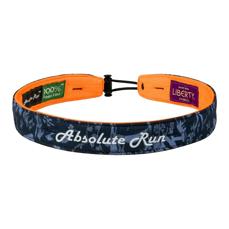 Absolute Run Sweatbands Elastic Running Marathon Yoga Fitness Pilates 58±4cm Dark Blue Orange-1