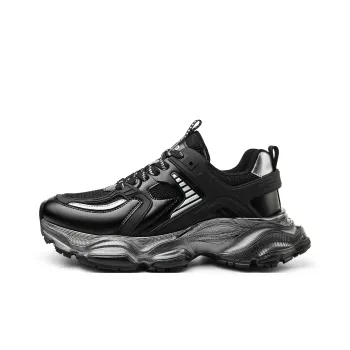 JEEP SPIRIT Slip Resistant, Breathable, Height Increasing Low Top Chunky Sneakers Men's Black