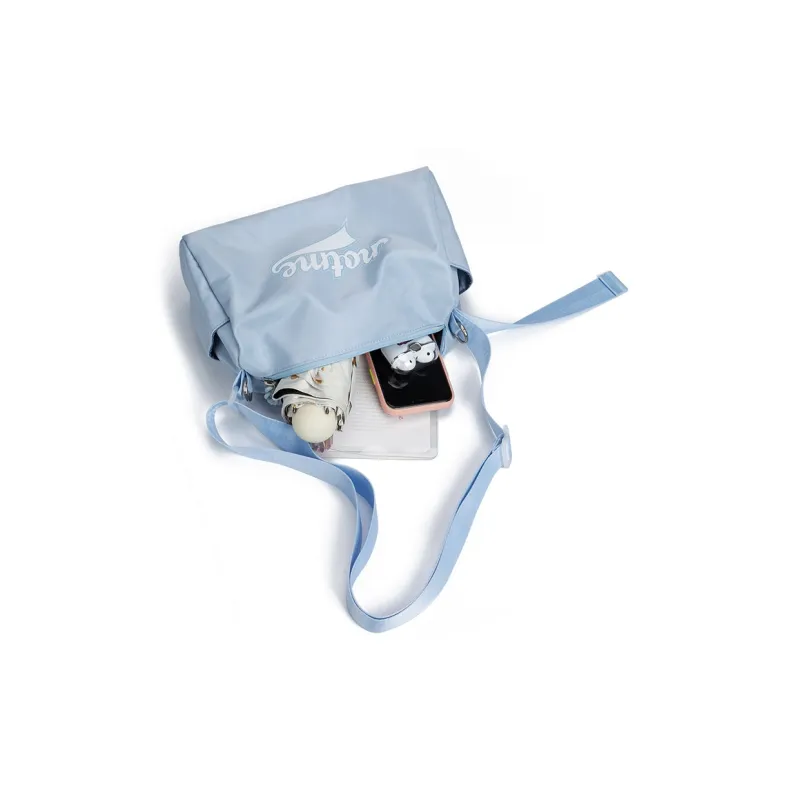 LOVERPUSS Fabric Crossbody Bag, Shoulder Bag Unisex Sea Salt Blue/Beige-4