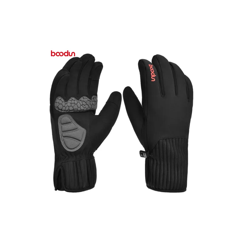 BOODUN Riding Equipment Cycling Glove Outdoor Driving Unisex Microfiber SBR Black-3