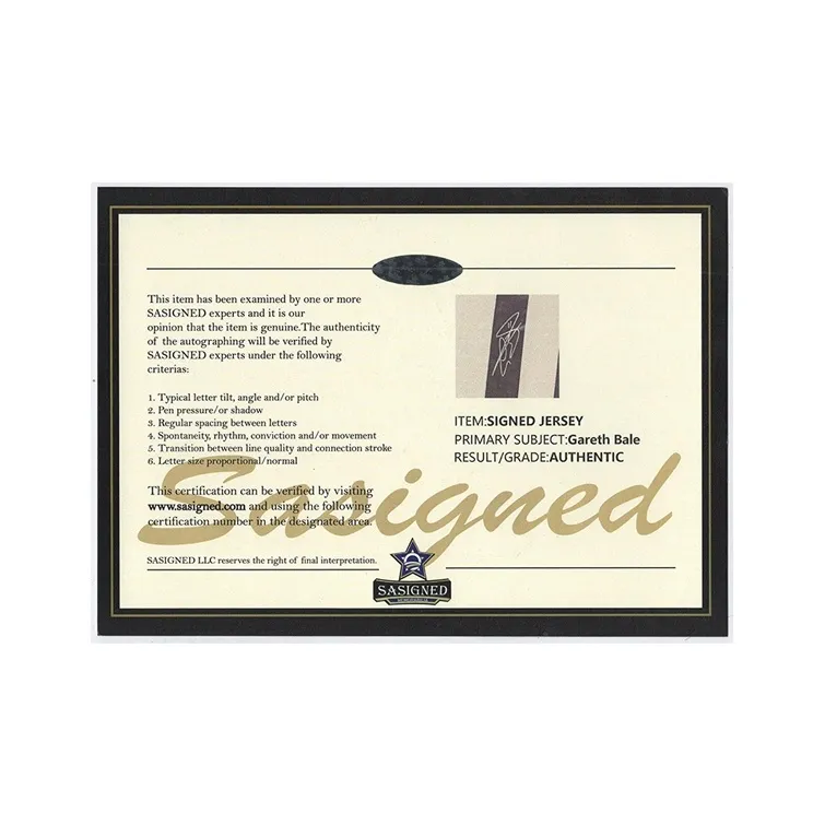 Three For Gareth Bale 16-17 Real Madrid Signed Soccer Apparel Jersey Framed With SA Certificate-4