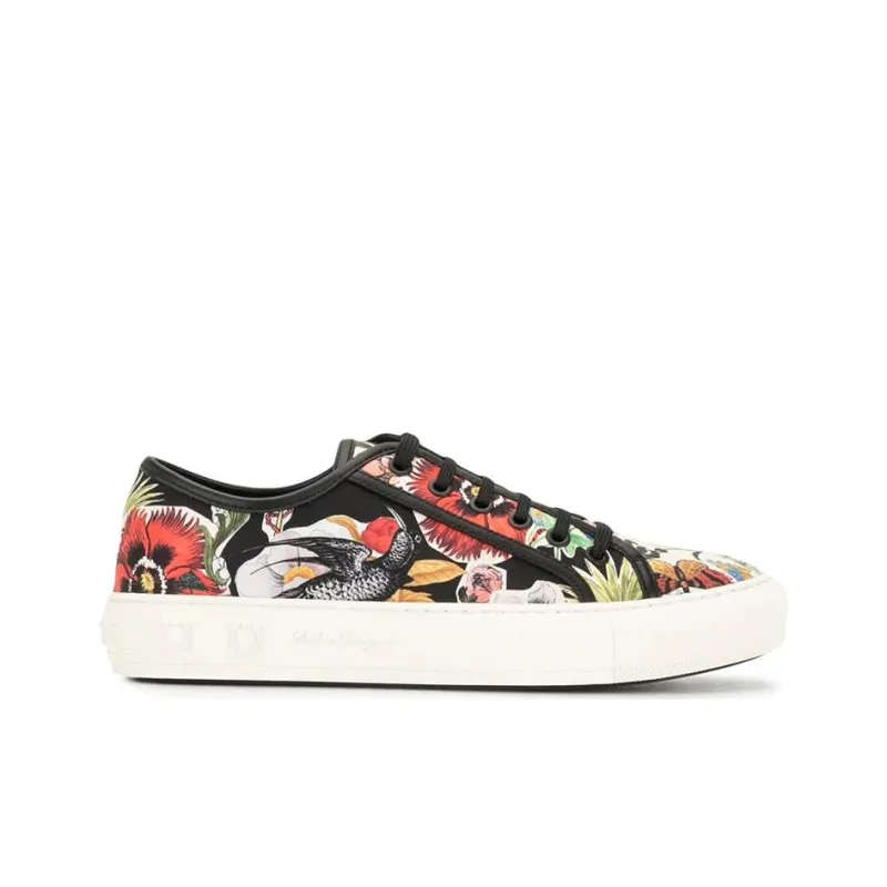 Ferragamo Skateboard Shoes Women's Low Top Black/White-1