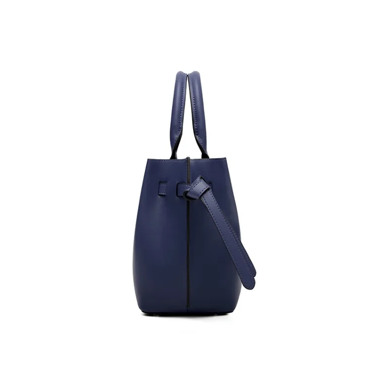 PIERPOLO Cow Leather Commute Birkin Bag Handbag Mommy Bag Shoulder Bag Crossbody Bag Regular Women's Blue/Khaki/Black-2