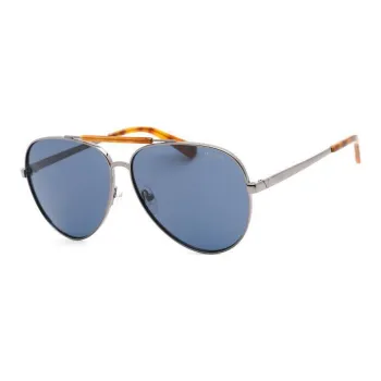 GUESS Polycarbonate Metal Aviator Sunglasses Men's Gray