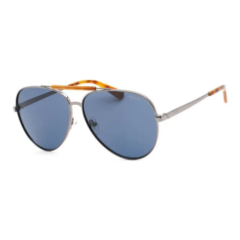GUESS Polycarbonate Metal Aviator Sunglasses Men's Gray-0