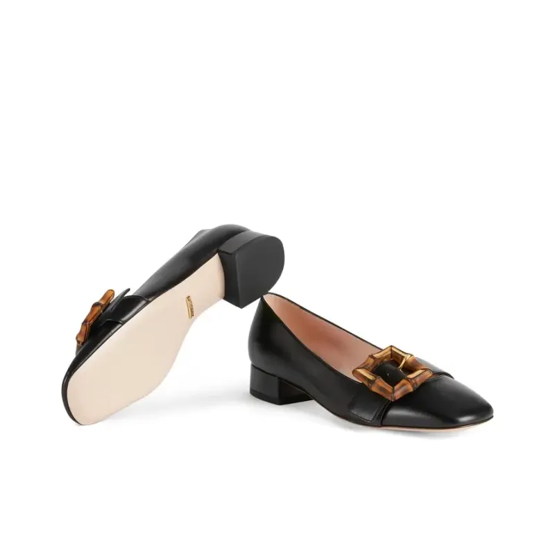 GUCCI Bamboo Casual Single Shoes Women's Black-5