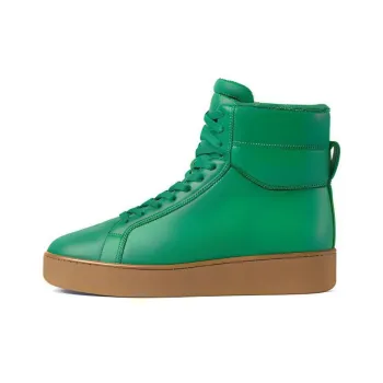 Bottega Veneta Quilt High Top Stylish Skateboarding Shoes Men's Green Brown