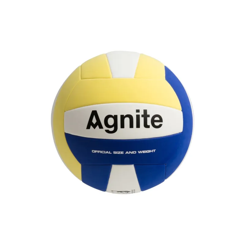 Deli EVA Laminated Material Size 5 Volleyball Comes With Pump And Foam Training Ball Unisex Blue Yellow White-2