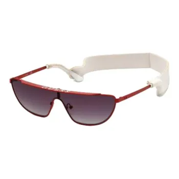 GUESS Metal Irregular Shape Sunglasses Women's Red