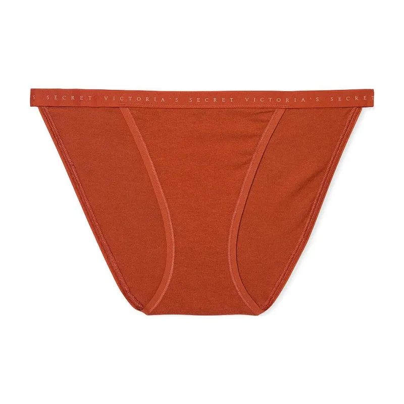 Victoria's Secret Stretch Cotton String Bikini Panty / Gingerbread Underpants Women's 1 Pack Orange-0
