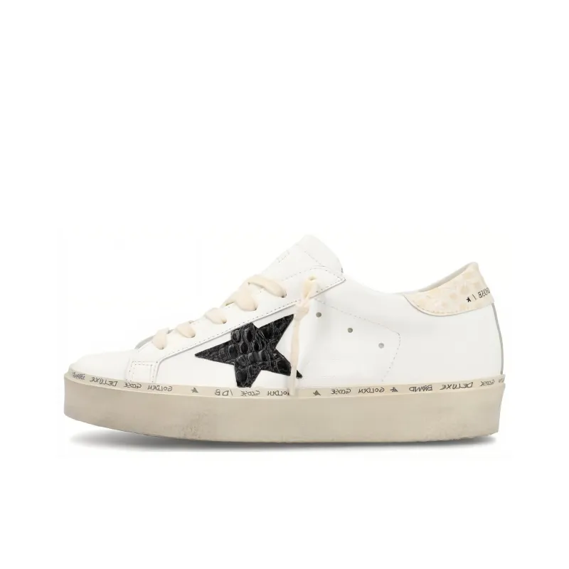 Golden Goose Hi Star White Black Star Women's-0