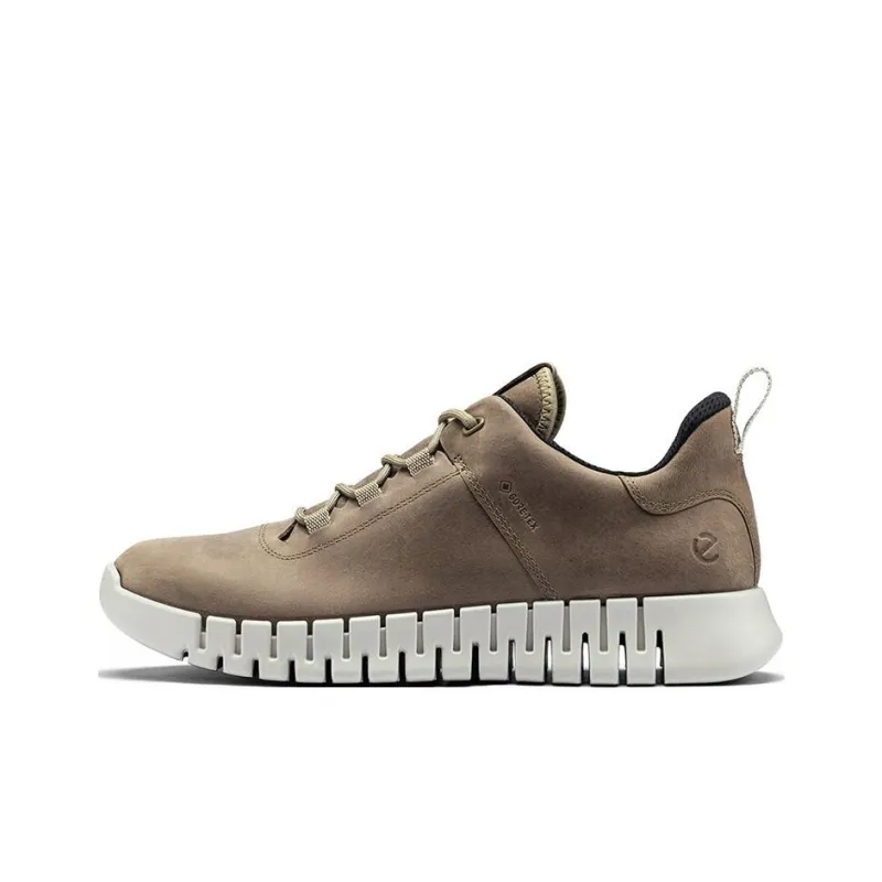 Ecco Abrasion Resistant Breathable Low Top Casual Shoes Men's Light Brown-0