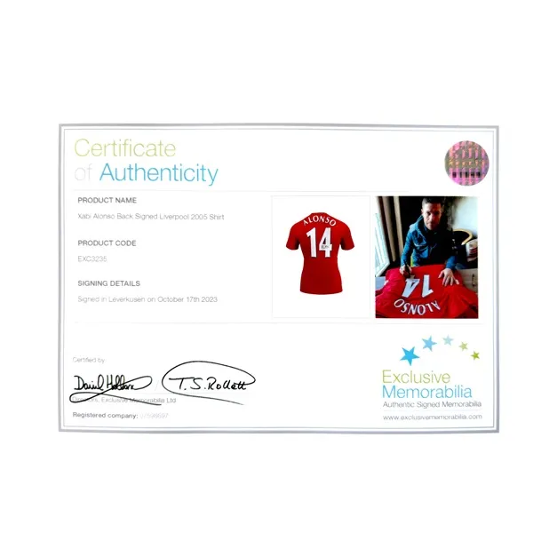 Three For Alonso, Autographed 2005 Liverpool Team Jersey EM Certificate, Professionally Framed-5