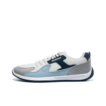 Warrior Wear-Resistant Slip-Resistant Low-Top Casual Running Shoes Men's White Blue Gray
