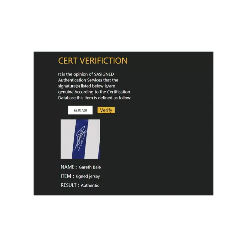 Three For Gareth Bale 16-17 Real Madrid Signed Soccer Apparel Jersey Framed With SA Certificate-5