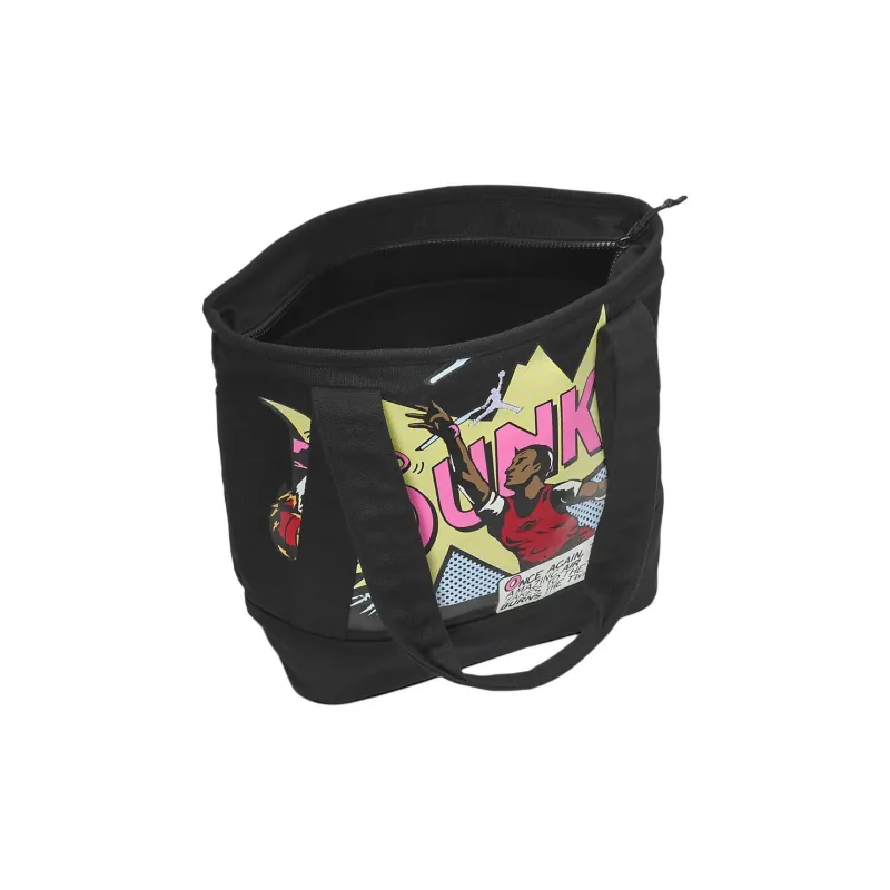 Jordan Cotton Tote Bag, Shopping Bag, Shoulder Bag, Handbag Unisex Black-2