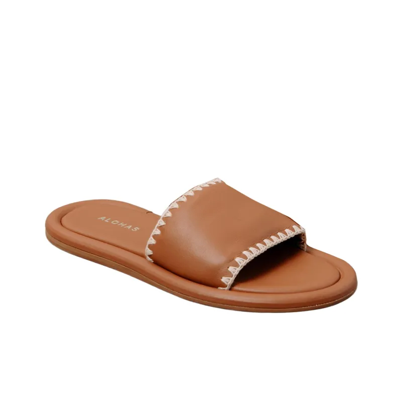 ALOHAS Abrasion-Resistant Slide Slippers Women's Brown-1