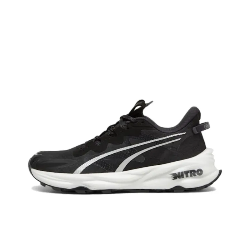 PUMA Fast Trac Nitro Anti Slip Wear Resistant Low Top Trail Running Running Shoes Men's Black White-0