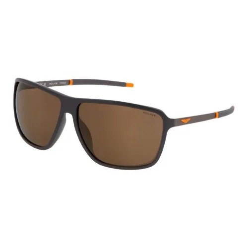 Police Plastic Rectangular Sunglasses Unisex Black