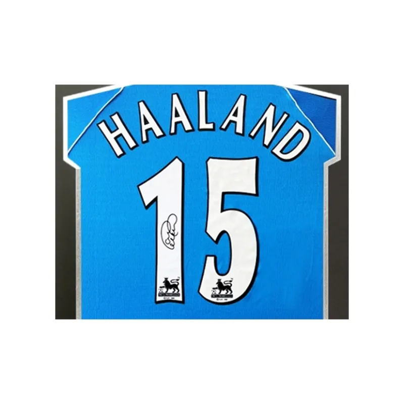 Three For 00-01 Manchester City Alf-Inge Haaland Father Hand-Signed Jersey With SA Certificate Framed-3