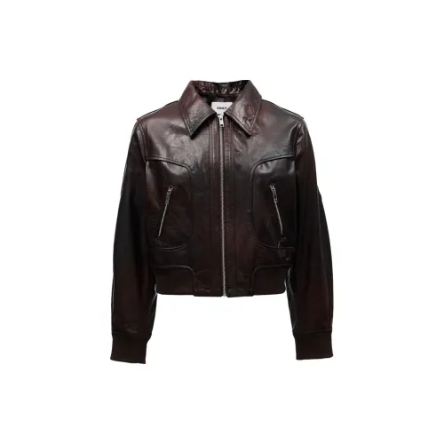 ONLY Leather Jackets Women's HAZ Rum