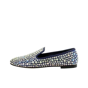 Giuseppe Zanotti Evangeline Rhinestone-embellished Suede Loafers Women's