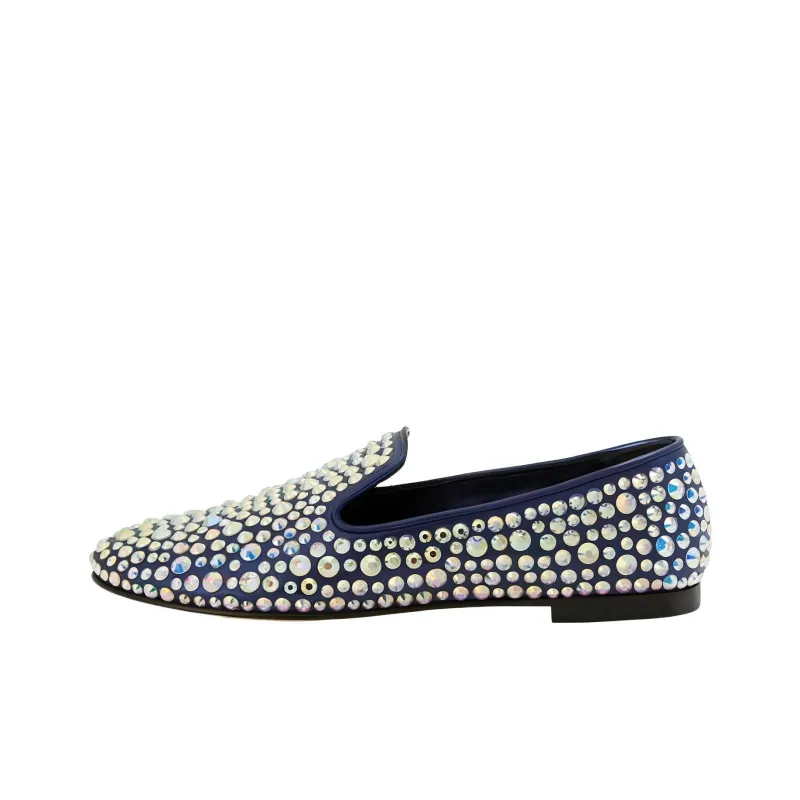 Giuseppe Zanotti Evangeline Rhinestone-embellished Suede Loafers Women's-0
