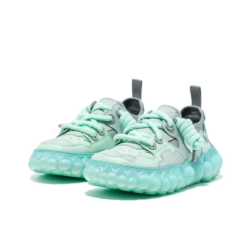 OETZI Fusion Ice Series Casual Shoes Unisex Low Top Light Green & Light Gray-1