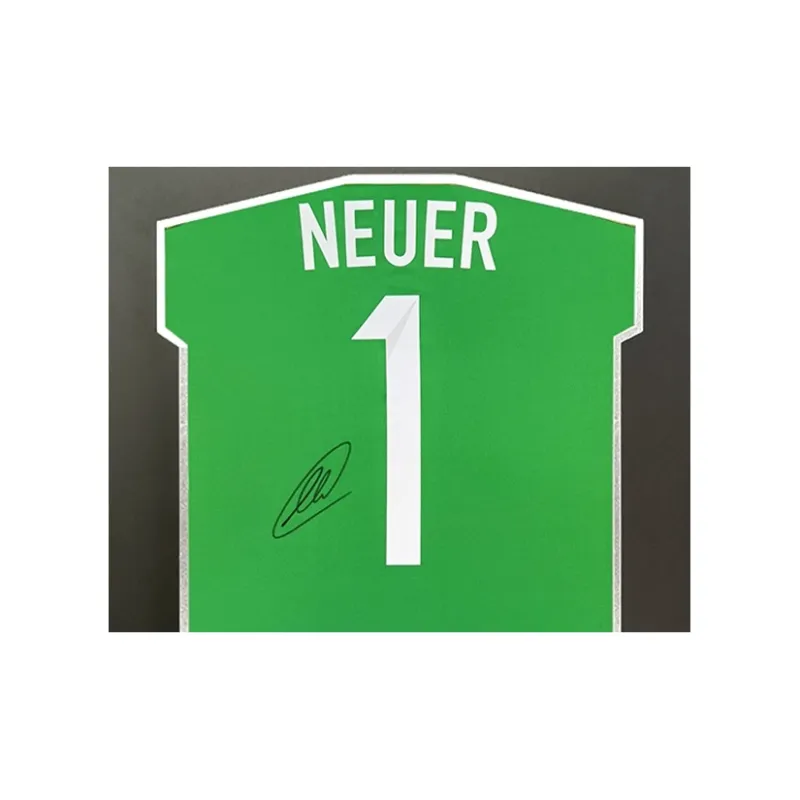Three For Neuer 2014 World Cup German Team Goalkeeper Autographed Soccer Apparel Jersey Framed Includes SA Certificate-1