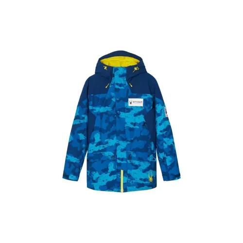 SPYDER Jackets Men Camouflage Blue And Yellow