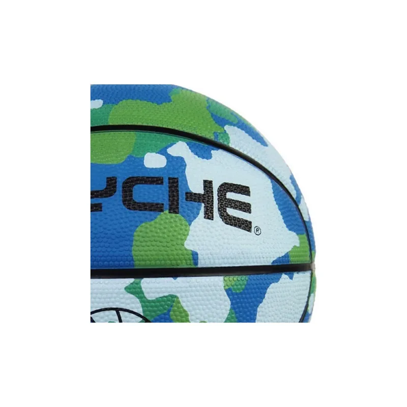 PSYCHE Rubber Basketball Camouflage Blue Size 3 Training Kids'-1