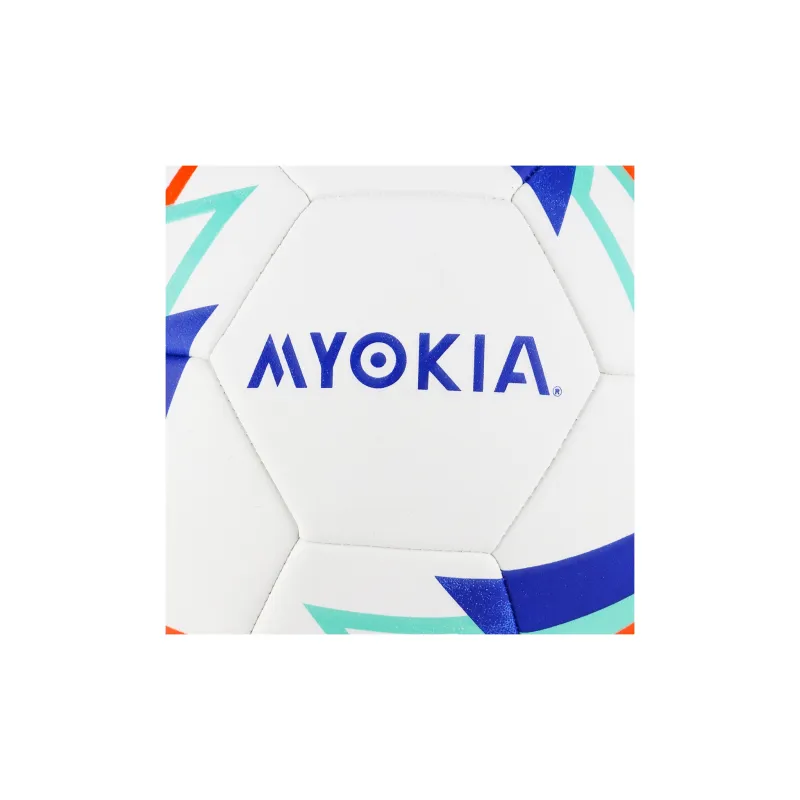 MYOKIA Size 5 Soccer PU Hand Stitched Soccer Ball Unisex White-4
