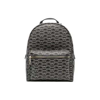 EMPORIO ARMANI PVC Backpack Women's Black & Light Beige
