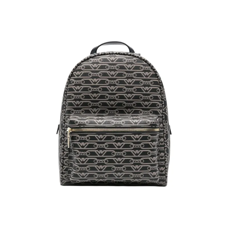 EMPORIO ARMANI PVC Backpack Women's Black & Light Beige-0