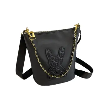 Single Warehouse Nylon Fabric Shoulder Bag, Crossbody Bag Regular Women's Black